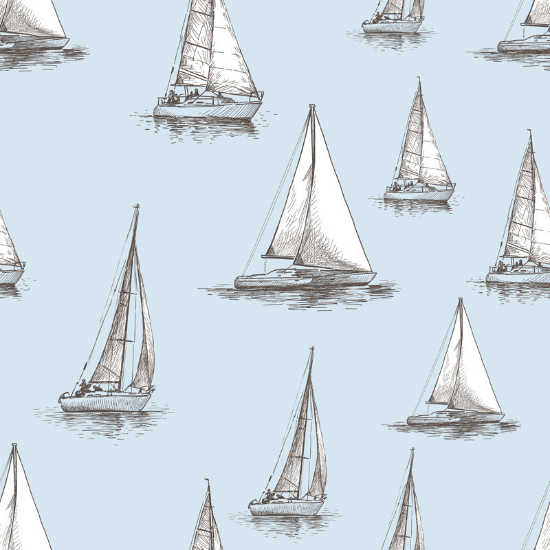Breakwater Bay Mingus Nautical Removable Peel and Stick Wallpaper Panel